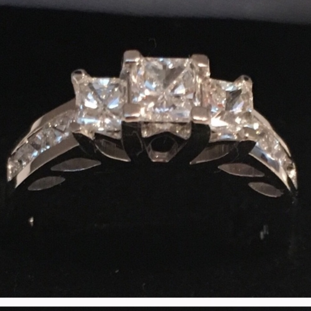 APPRAISED 3 Stone Radiant Cut Diamond Ring